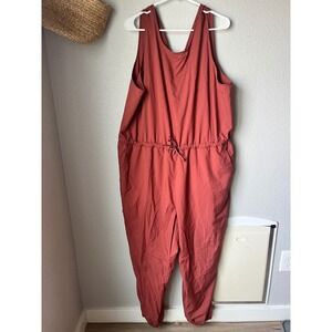 Old Navy StretchTech Sleeveless Jumpsuit Rust Terracotta Quick Dry Activewear